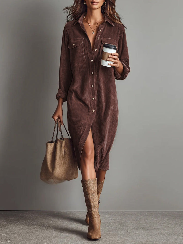 Heather - Corduroy Midi Dress