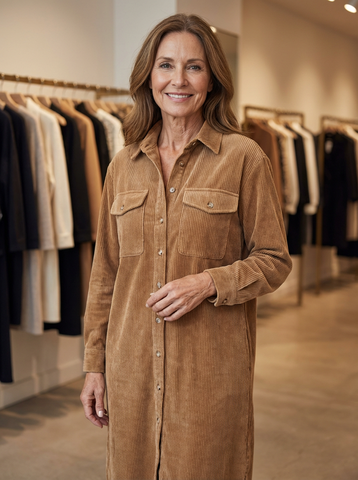Heather - Corduroy Midi Dress