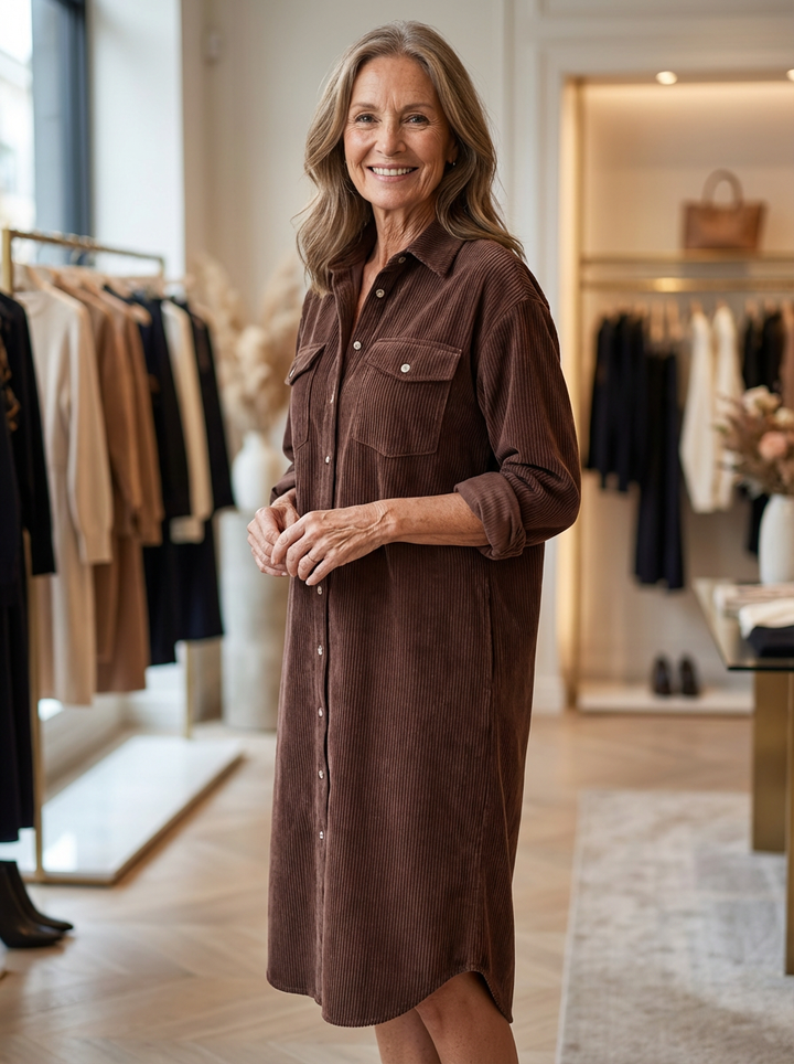 Heather - Corduroy Midi Dress