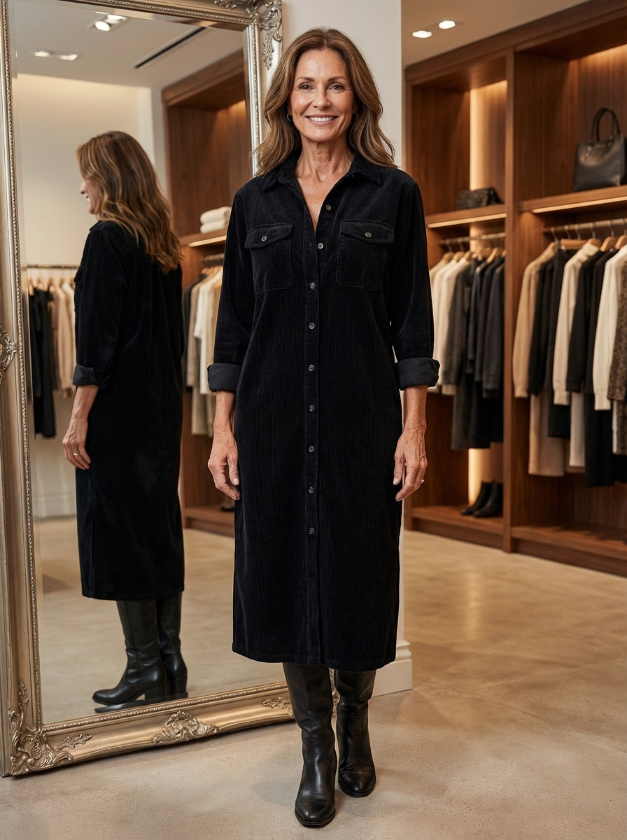 Heather - Corduroy Midi Dress